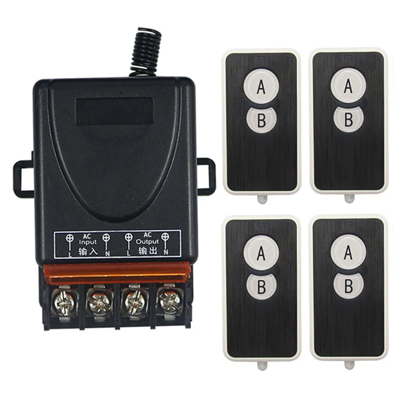 

AC 110V 220 V 1 Channel 1CH 10A Radio Controller RF Wireless Relay Remote Control Switch 315 MHZ 433 MHZ Transmitter +Receiver