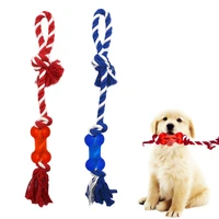 cotton rope braided bone pet chew toy dog tooth cleaning rope dog toy small medium puppy supplies