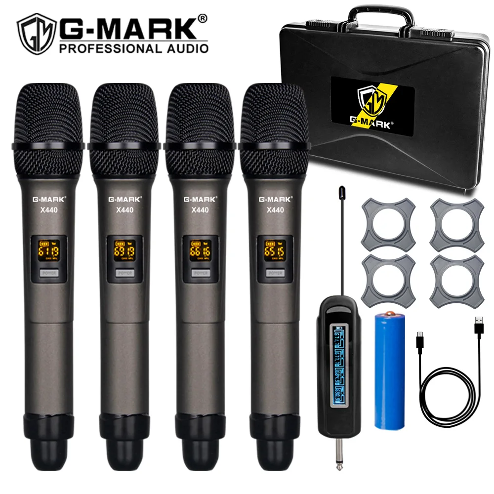 G-MARK X440 профессиональный беспроводной микрофон 4 канала караоке ручной