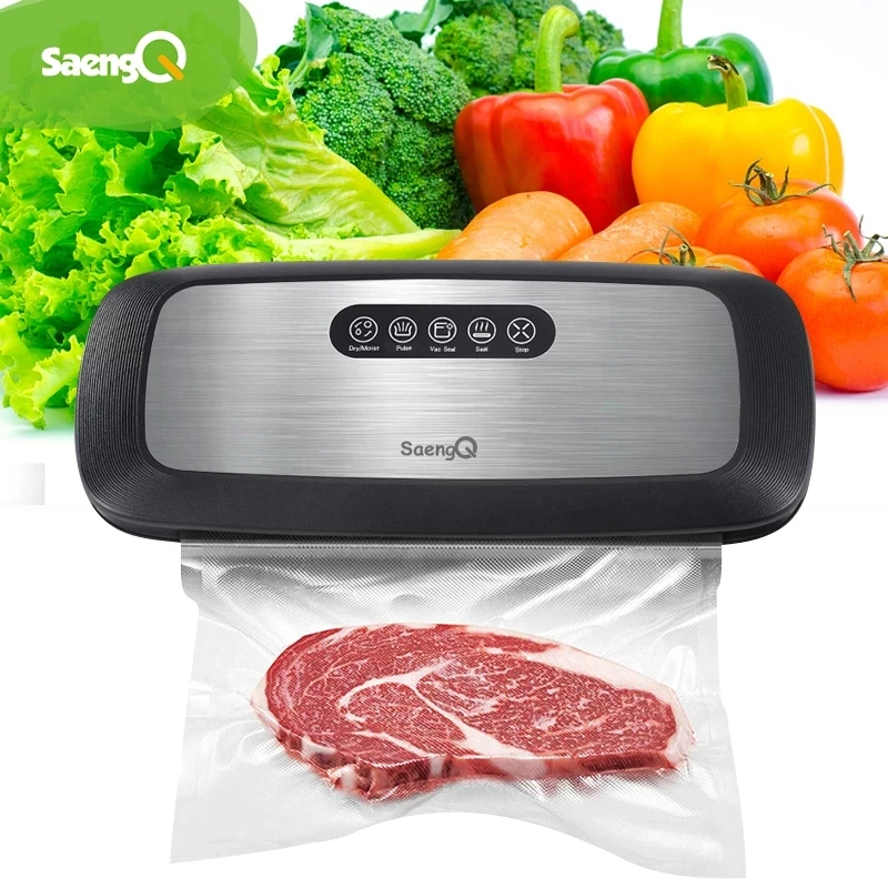 

saengQ Best Vacuum Sealer Packaging Machine Household Food Vacuum Packer Including 10pcs Bags Free Automatic Kitchen Food Sealer