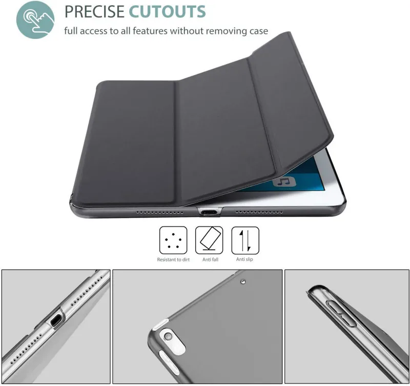 Для iPad Air(3rd Gen) 10," Чехол iPad Pro 10,5" крышка, тонкая легкая подставка Smart Shell полупрозрачный, с глазурью задняя крышка
