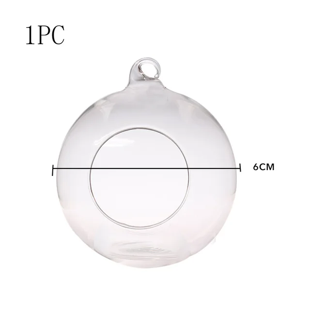 1PC 6cm 4 размера, прозрачный стеклянный подвесной подсвечник, классический подсвечник для дома, свадьбы, ужина, декора, Рождества - Цвет: 1PC 6cm