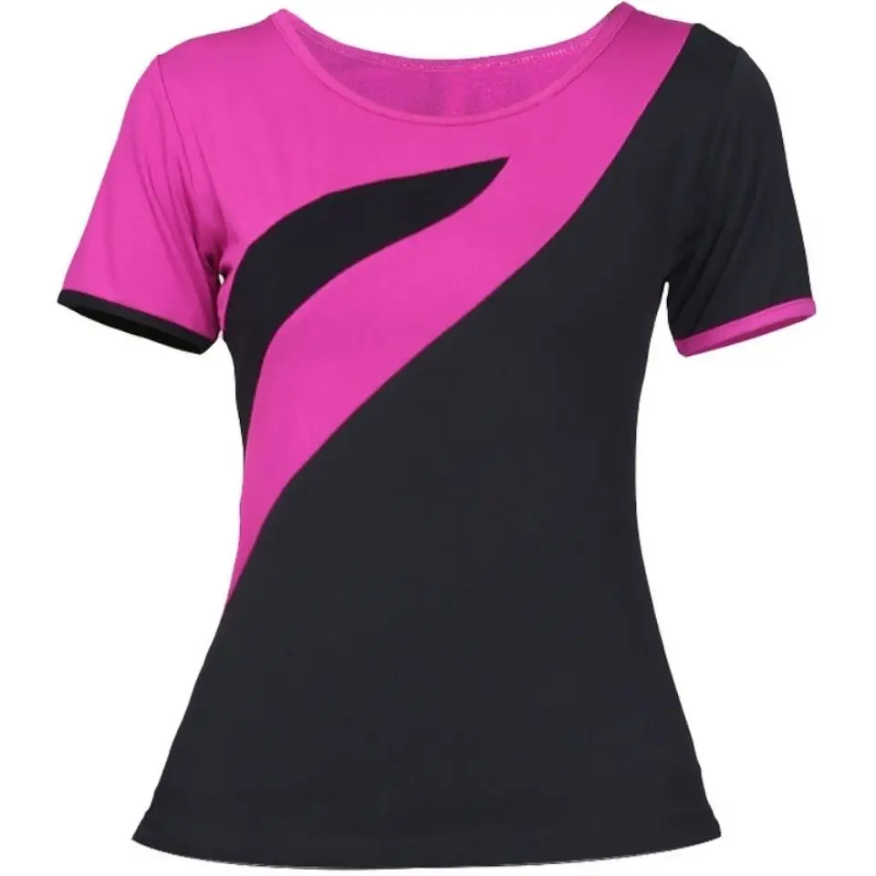 

New Women Latin Ballroom Blouses Dance Performance Wear Tops Waltz Standard Modern Blouses Practice Short Sleeves Salsa Rumba