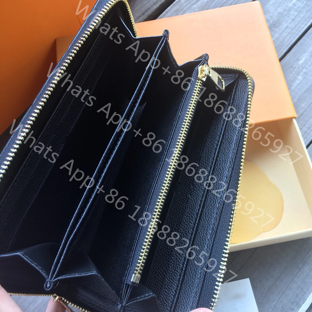 

Роскошный дизайнерский Длинный кошелек из натуральной кожи, тисненый черный модный мужской кошелек на молнии, Женский дизайнерский кошеле...