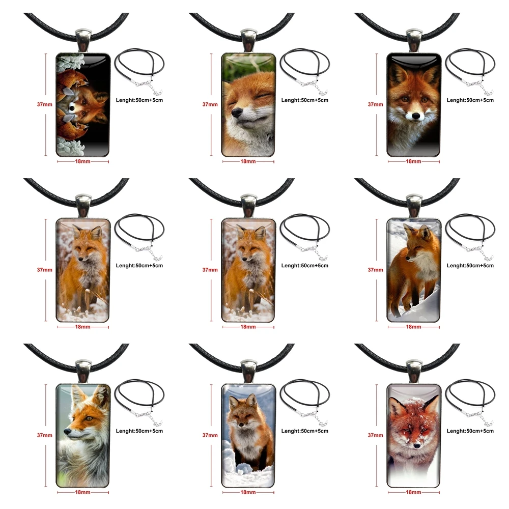 Милое ожерелье с красной лисой, модная Длинная цепочка со стандартной бижутерией для женщин и девушек ручной работы