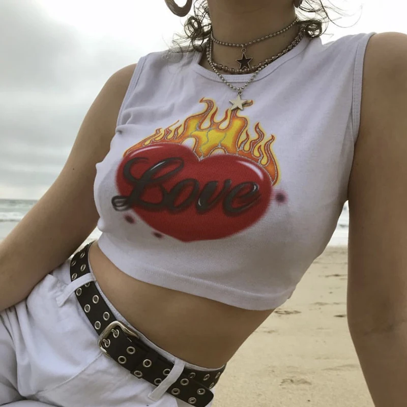 Майка женская с буквенным принтом уличная одежда в готическом стиле топ