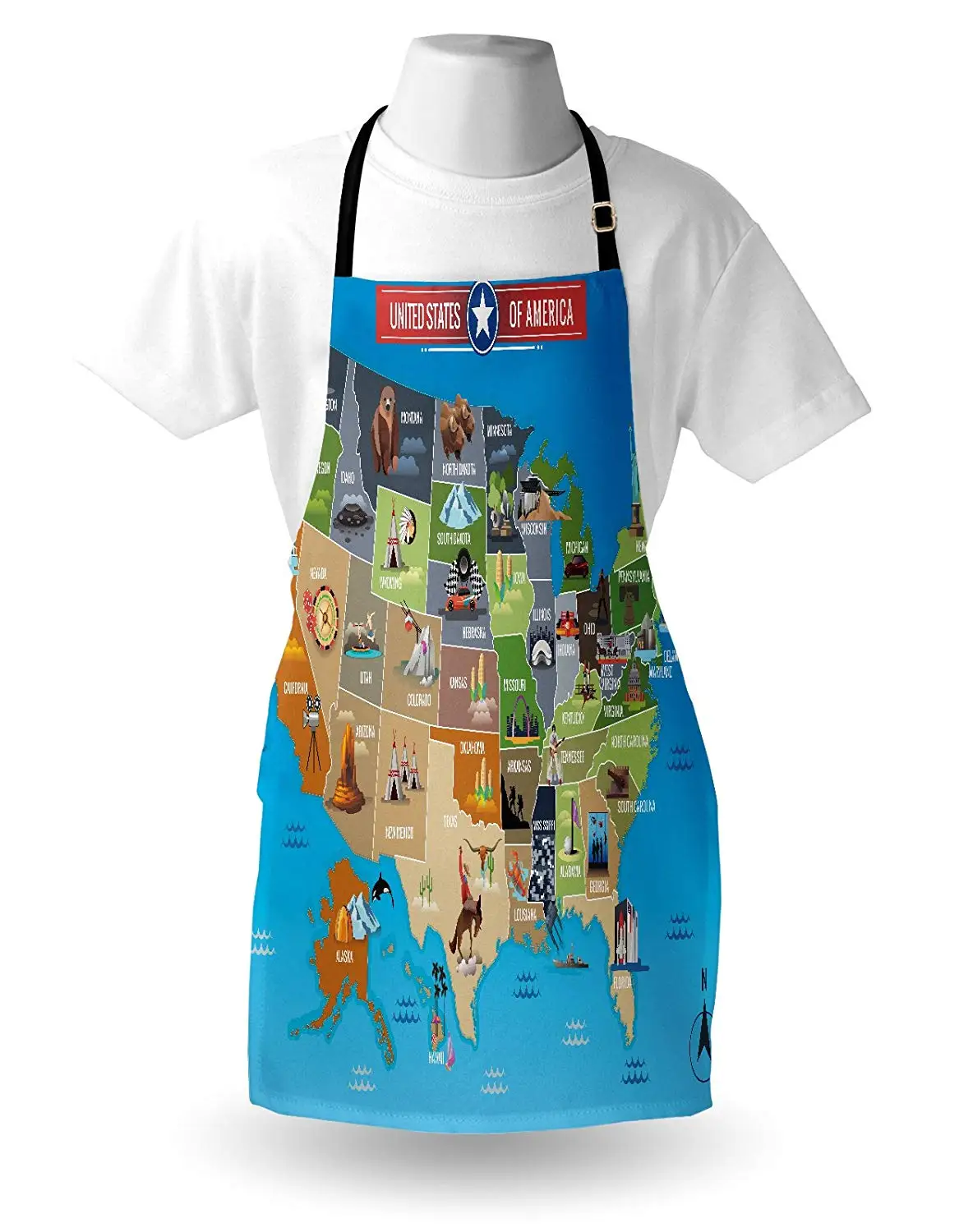 Американский фартук карта США ковбой Кукуруза поле Омаров сельского хозяйства