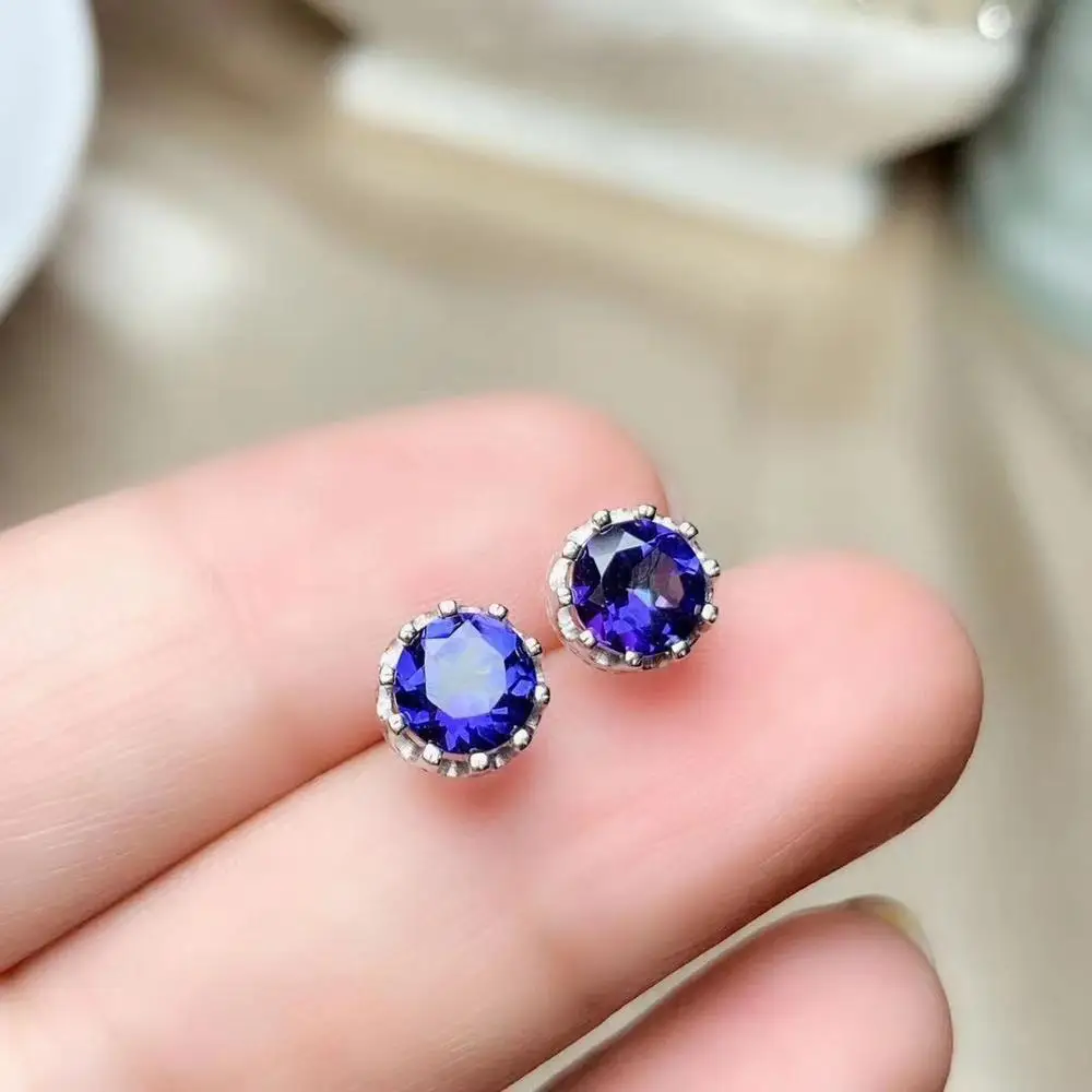 Natural And Real Tanzanite Earring 925 sterling silver Fine jewelry | Украшения и аксессуары