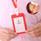 Пластиковые идентификационные Значки для студентов, медсестер, ярлык для удостоверения личности, прозрачный держатель для деловых билетов, чехол для офисных карт с ремешком