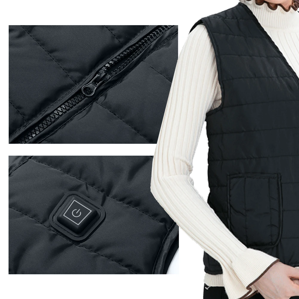 

Outdoor Hiking Vests Heating Vest USB Charging Electric Heated Warm Winter Vest Black Thermal Outdoor Vest Hiking Accessories