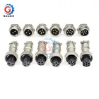 5 комплектов GX12 234567 штырьковый и гнездовой штырьковый разъем, 12 мм, стандартный цилиндрический панельный разъем, авиационный штекер с пластиковой крышкой