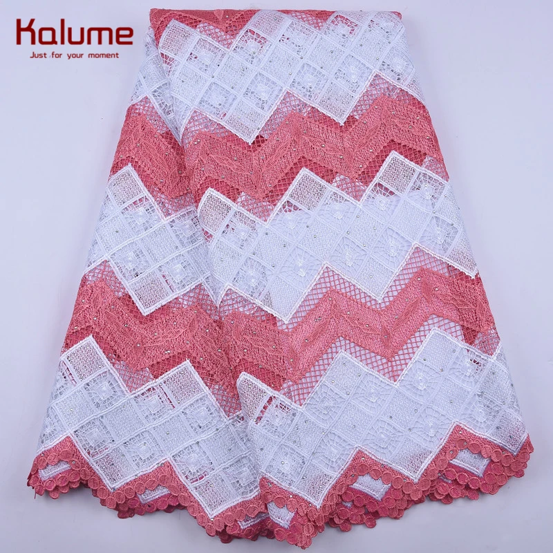 Kalume 2020 Высокое качество африканская кружевная ткань желтый нигерийский