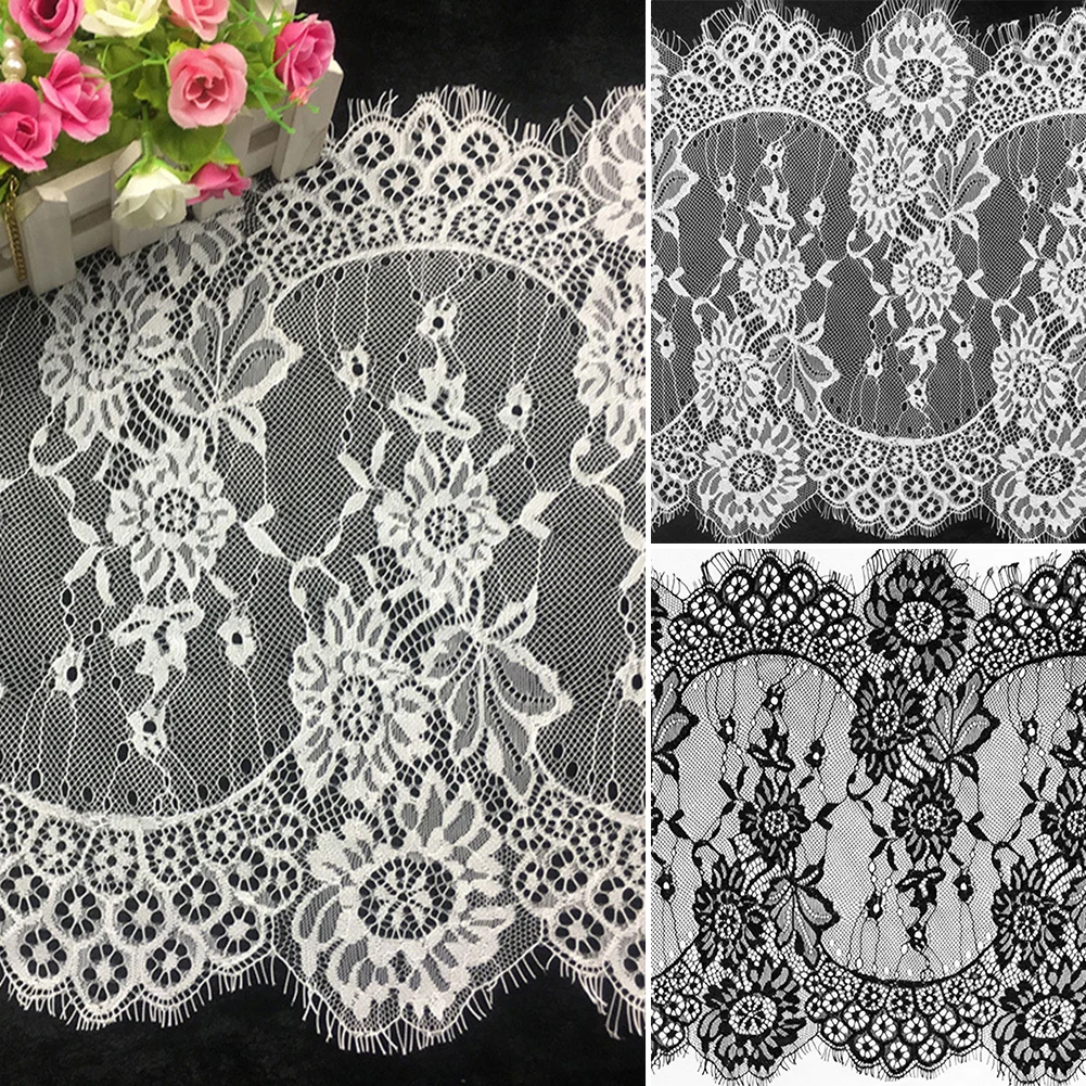 Французское нейлоновое кружево кружевная пряжа для стула с краями ресниц ткань