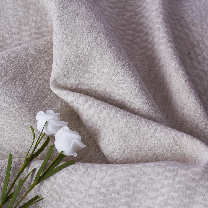 Высококачественный льняной хлопковый материал Жаккард Конопли с дождем и росой