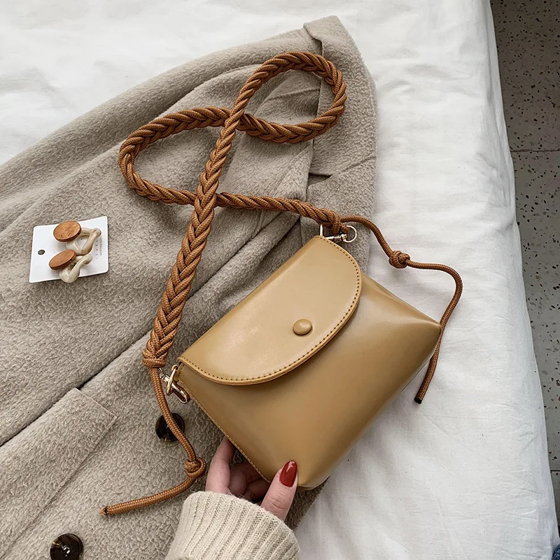 

Textured PU leather ladies shoulder bag New style small crossbody bag all-match solid color mobile phone change small square bag
