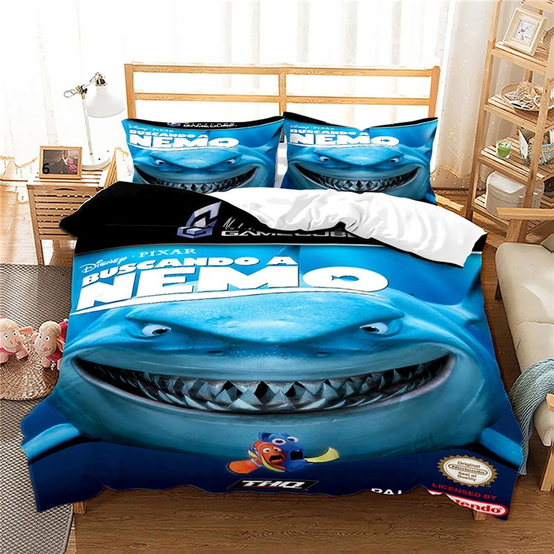 

Bruce Bed Cover 3d Bedding Set Finding Nemo Dory Disney Queen Duvet Cover Pillowcase Marlin Bed Linen for Children Home Textiles