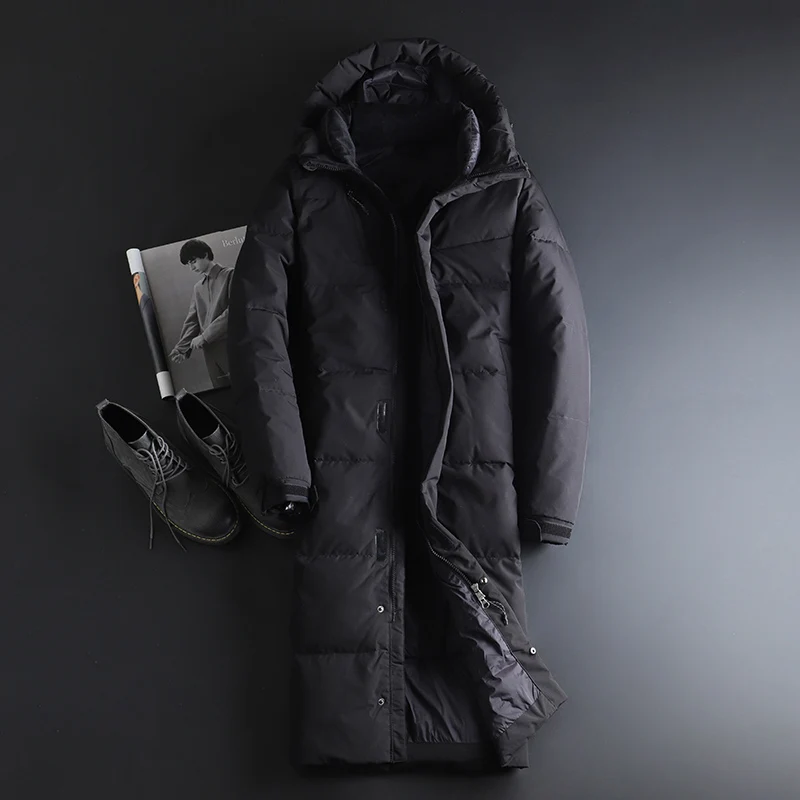 Мужская куртка пуховик на 90% утином пуху Корейская уличная теплая зима 2019|Мужские