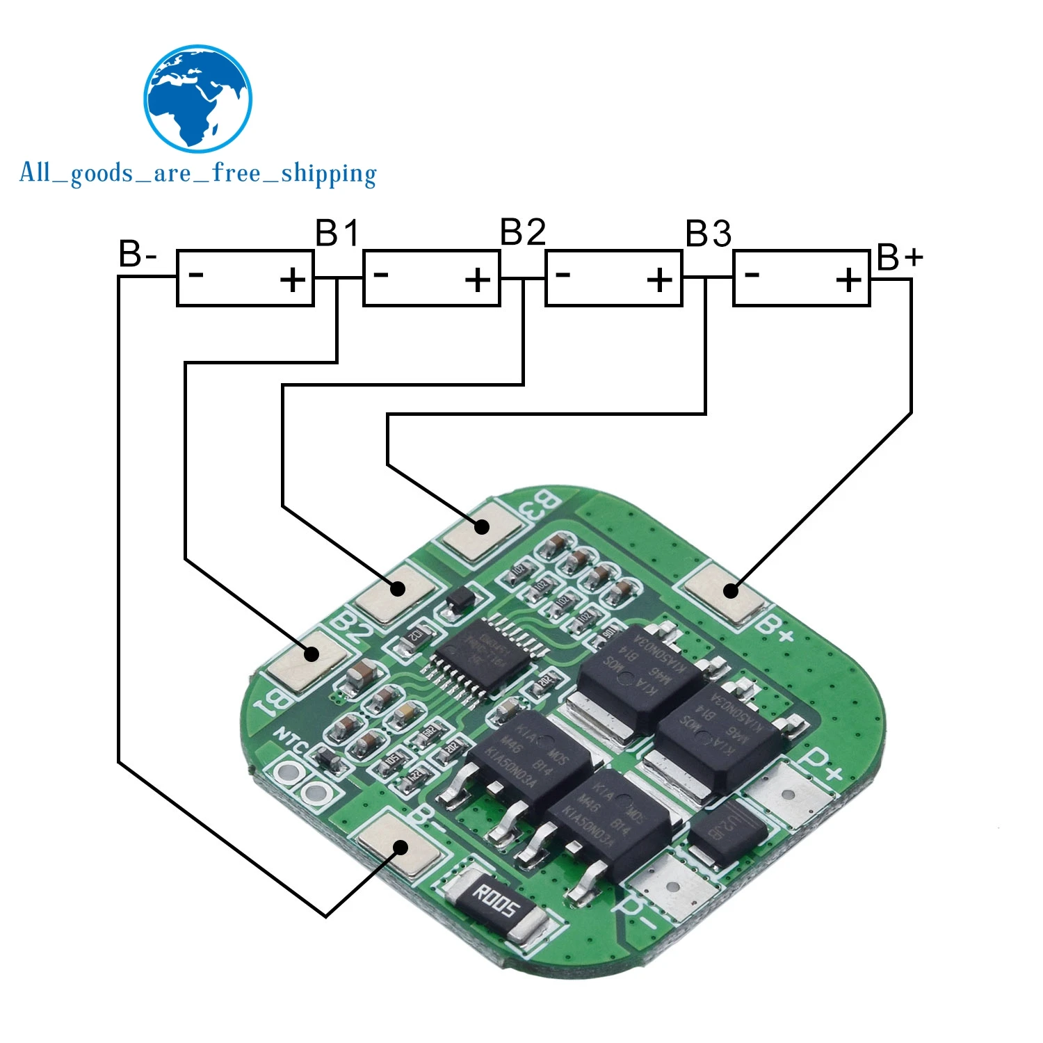 Tz4S 16,8 В в В/14,8 в 20A пик литий-ионный BMS PCM батарея защиты доска bms pcm для литий LicoO2 Limn2O4 18650 li батарея