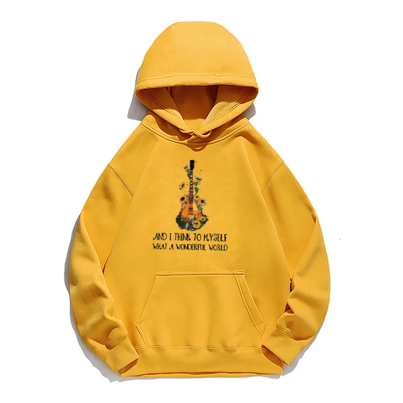 

Women Hoodie Guitar Sunflower Printed Hoodies Women Fleece Long Sleeve Loose Sweatshirt with Hat Girls Pullovers Winter