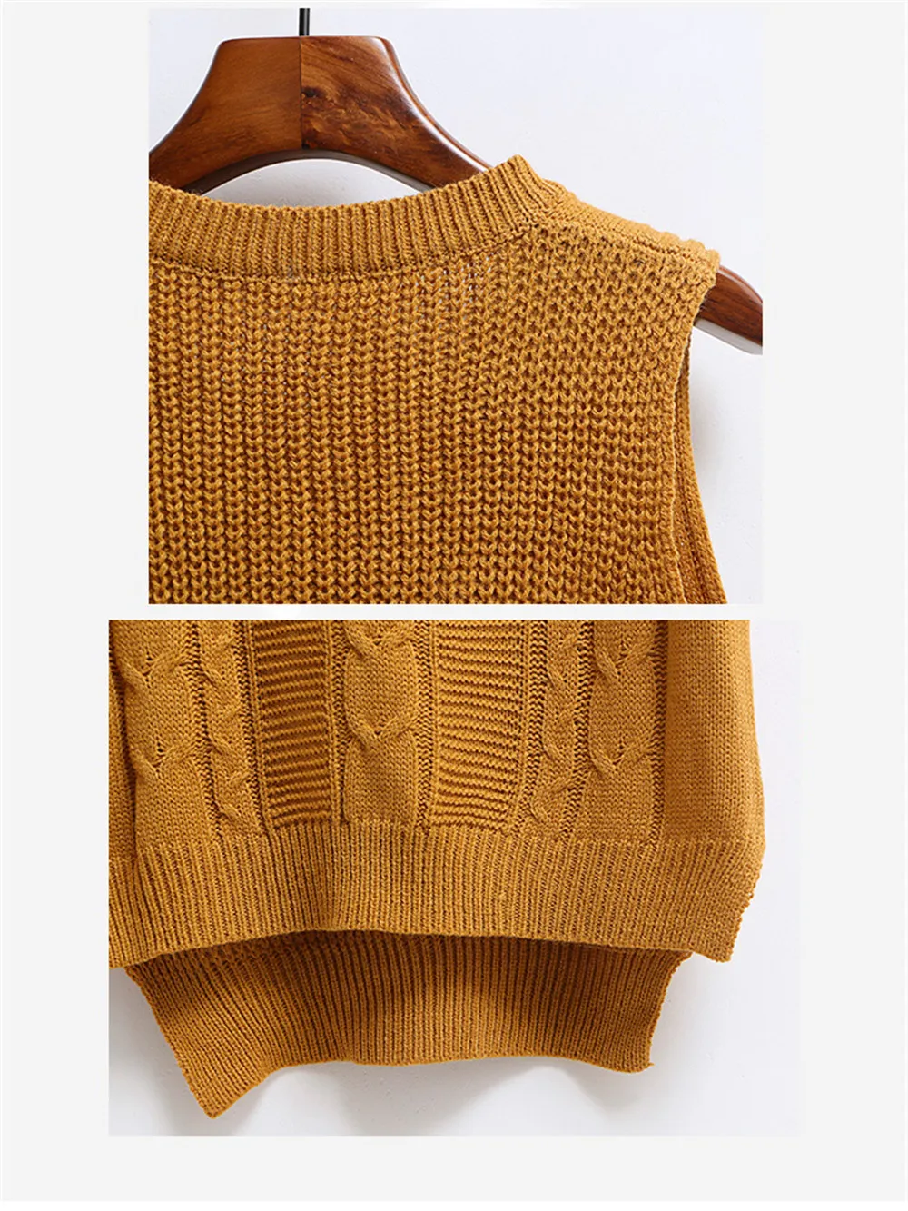 

Korean Fashion New Arrival Autumn Sleeveless Knitted Vest Women V-Neck Pullover Women Knitted Sweater Solid Casual Female Vest