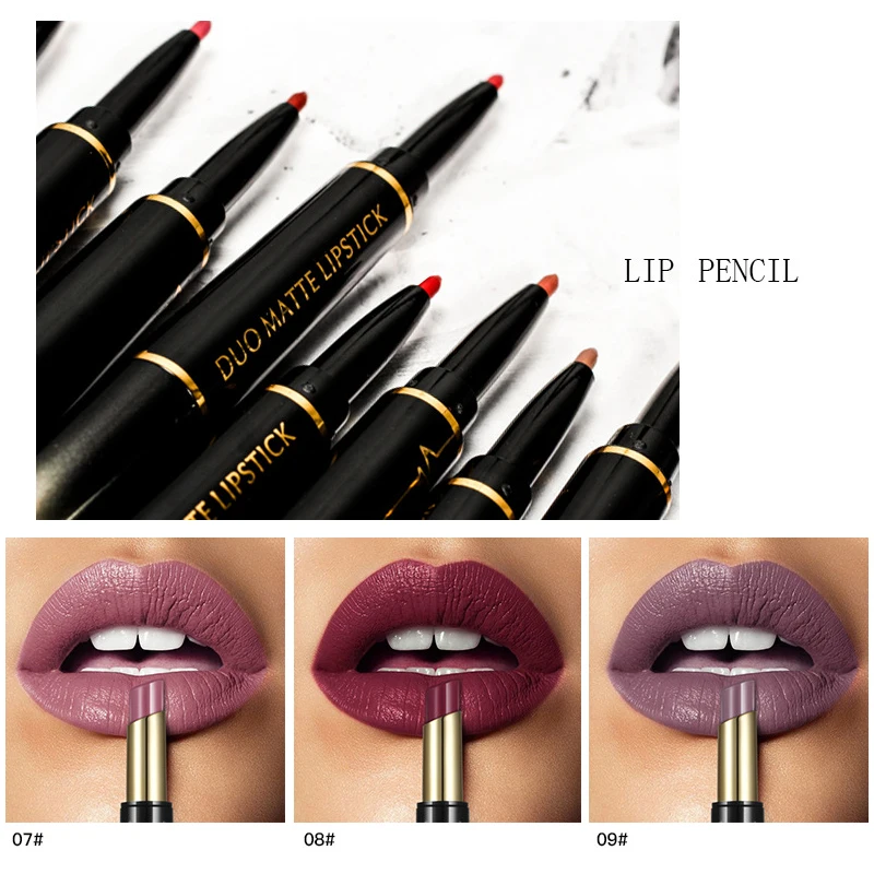 Профессиональная бархатная губная помада 2 в 1 водостойкая матовая для макияжа 16