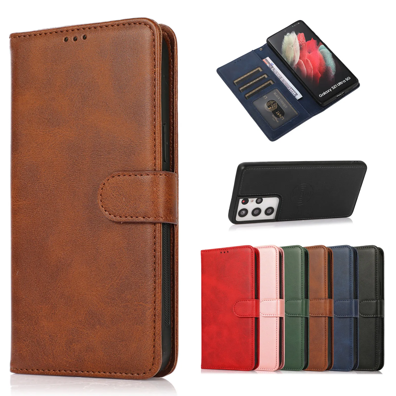 

Magnetic Leather Case For Samsung Galaxy A72 A52 A12 A32 A42 A21S A71 A51 Note 20 Ultra S21 FE S20 Plus Detachable Phone Fundas