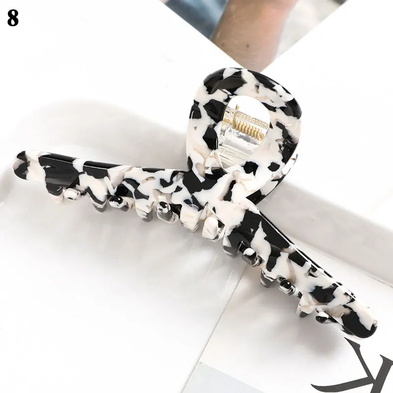 

Fashion Marble Leopard Print Hair Clips For Women Acetate Cross Hairpins DIY Hairdress Hair Styling Tool Acrylic Hair Claws 2021