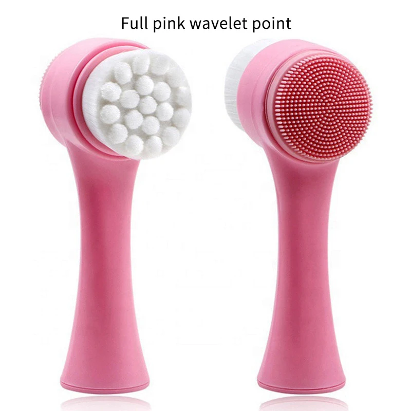 

1 PCS 3D double-sided silicone manual cleansing brush beauty tool deep cleansing pores, blackheads, massage skin