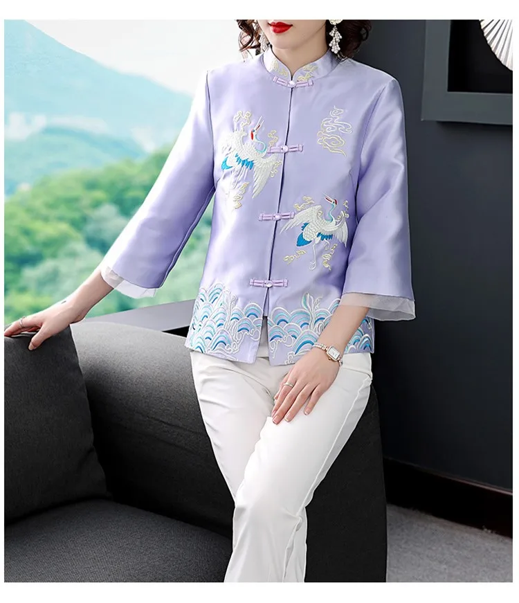 

Новый оригинальный китайский стиль Феи кран вышитые Пан Кнопка cheongsam стиль короткий раздел куртка Верхняя одежда для женщин