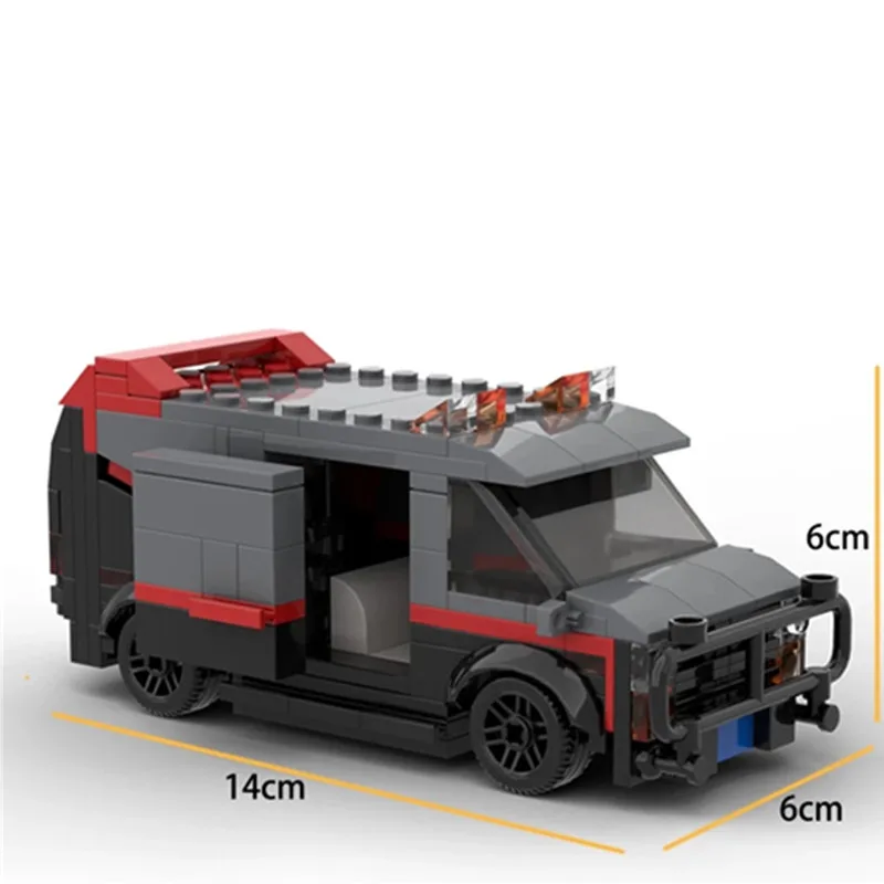 

High-Tech City Police transport cart Famous A-Team GMC Vandura Van truck MOC-20604 building blocks bricks toys for kids gifts