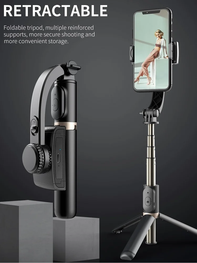 

New bluetooth handheld gimbal stabilizer selfie stick can be lengthened handheld monopod mini tripod suitable for gimbal