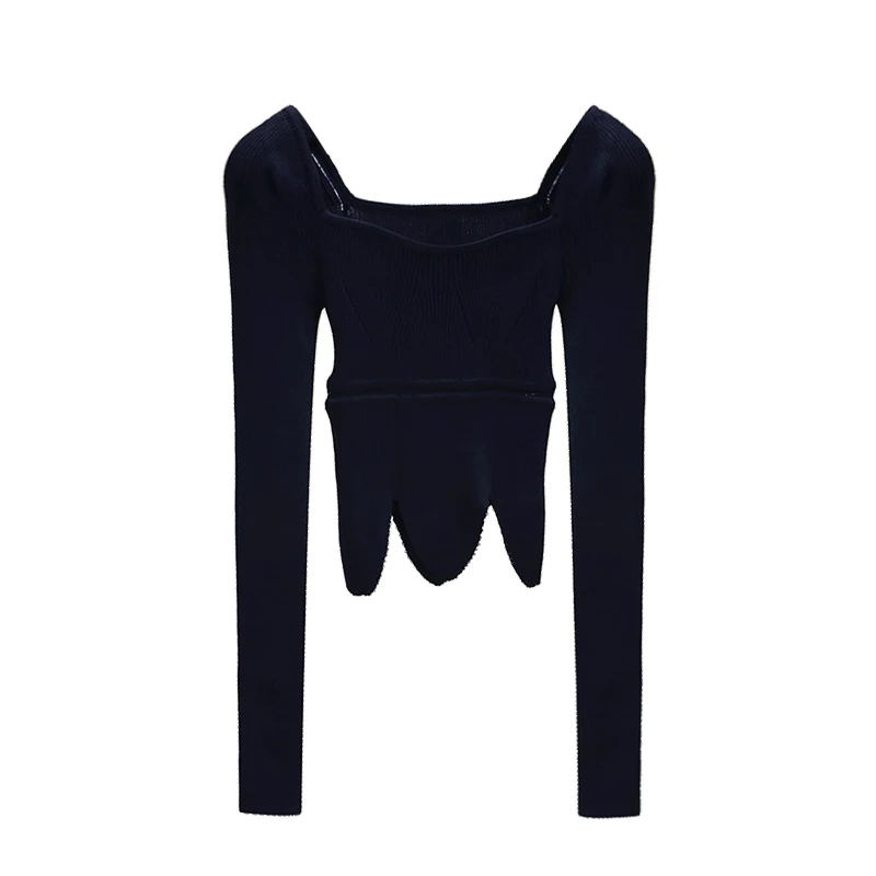 

2021 Spring New Off-Neck Short Sweater Women Loose Outer Wear Bottoming Slim Fit Knitwear Jumper Lady Chic Crop Top Pullover