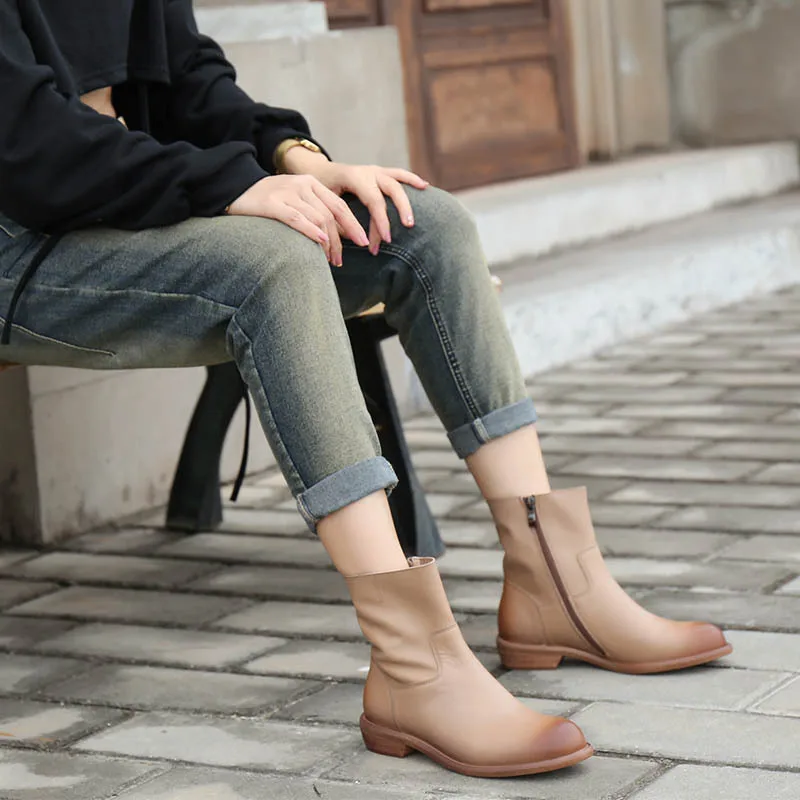 

Женские зимние ботинки VALLU 2020 на каблуке с металлической боковой молнией из натуральной кожи