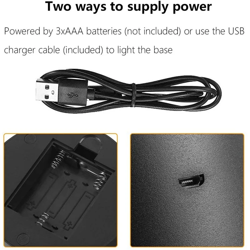 10 шт./упаковка светодиодный ночник 3D + пульт дистанционного управления USB-кабель 16