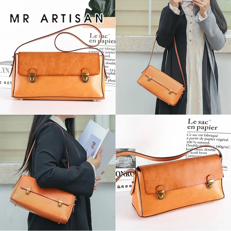 

MR ARTISAN New Women Bags 2021 Women's One-shoulder Messenger Bag Female Fashion Genuine Leather Shoulder Bags for Girl Friend
