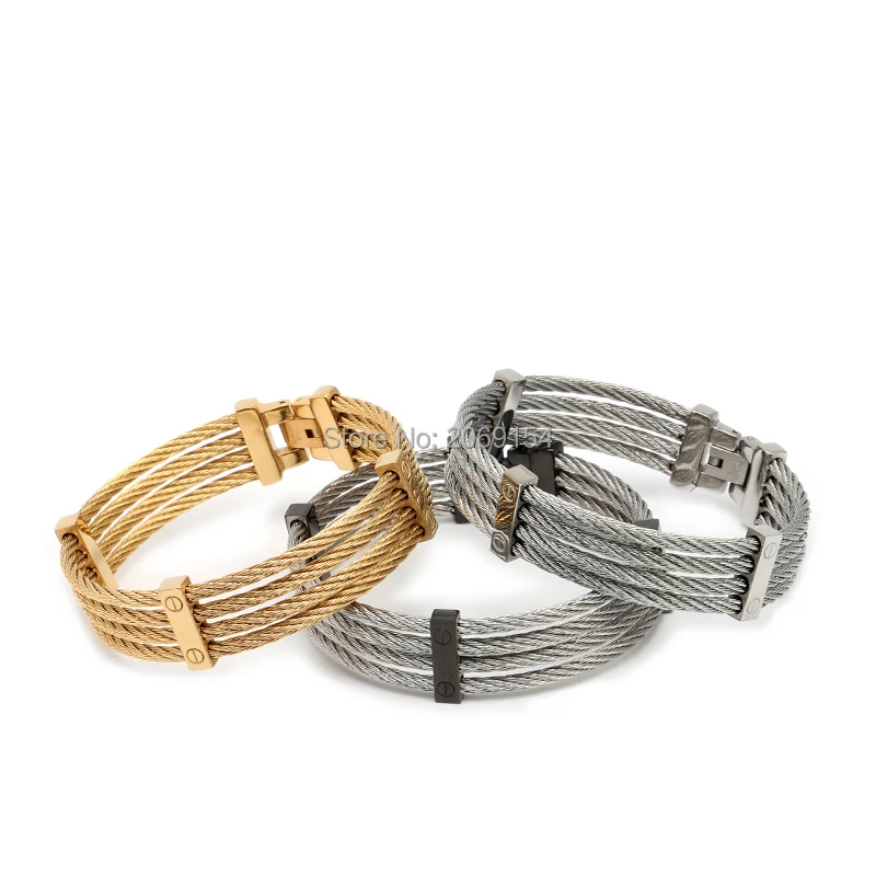 Новый браслет из проволоки нержавеющей стали очаровательный мужская бижутерия