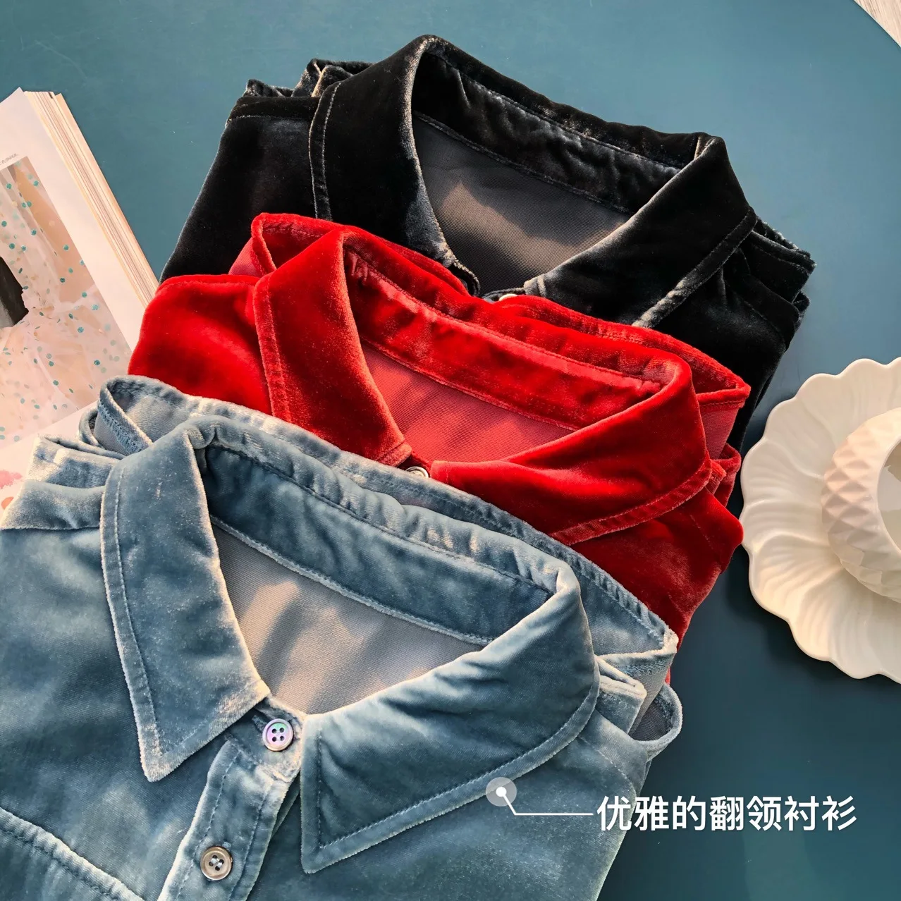 

Early Autumn 2020 Classic Double Pocket Silk Velvet Shirt