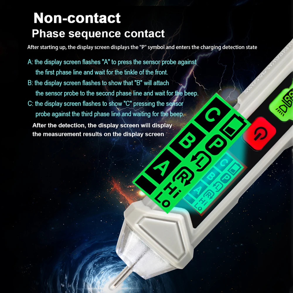 Портативный детектор напряжения T8901 высокоточный бесконтактный