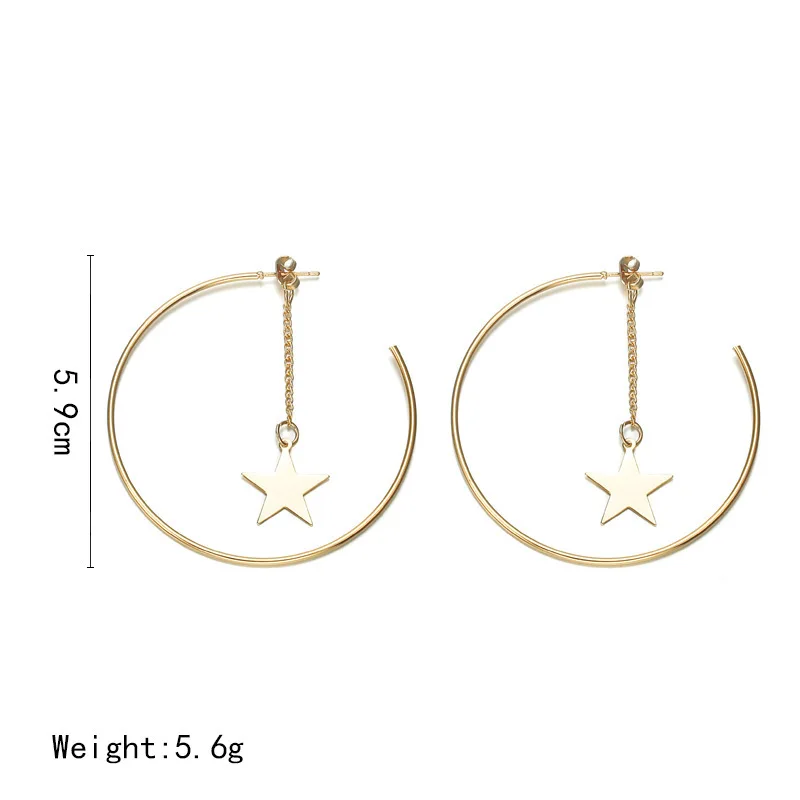 

2021 Punk Minimalism Exquisite Charm Simplicity Sequined Stars Ear Studs for Women Spiral Earrings Jewelry Gifts Wholesale