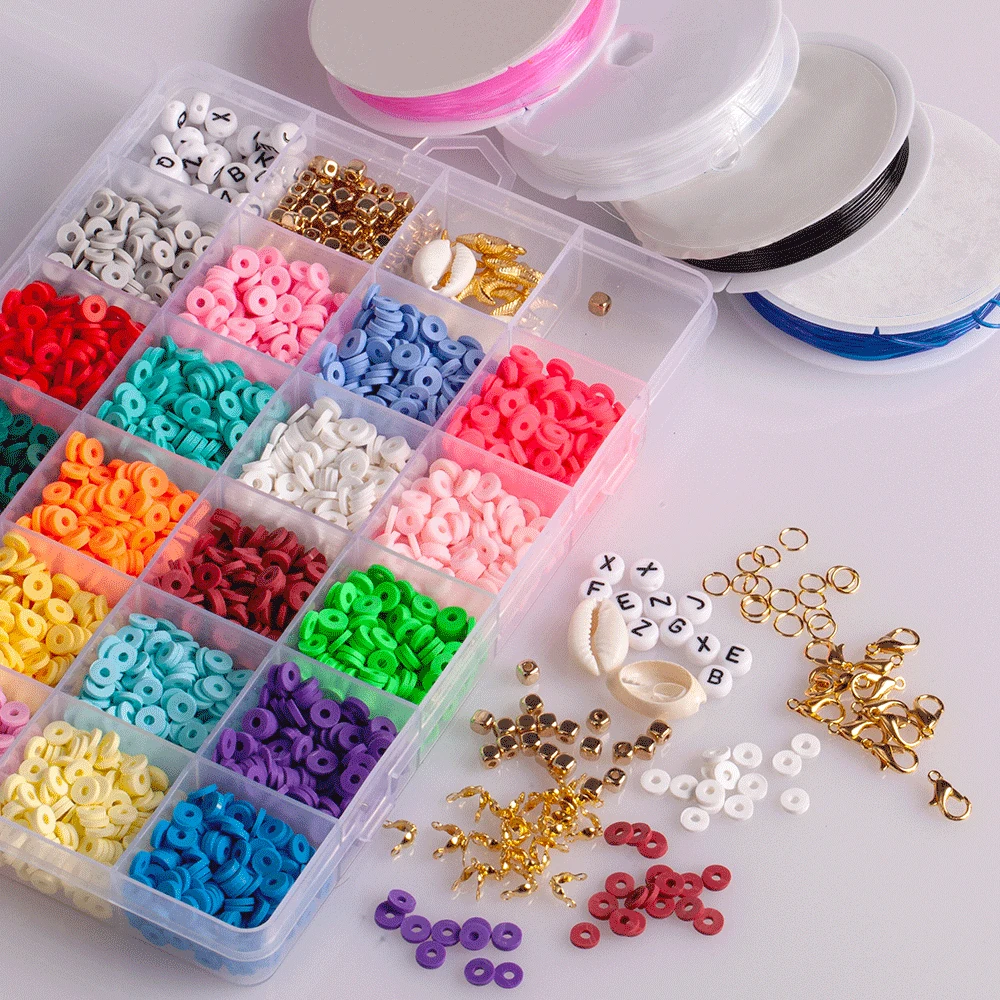 

Ant Angel Bolime Style Jewelry Making Beads Bracelet Necklace Jewelry Accessories Diy Soft Ceramic Slice Jewelry Set
