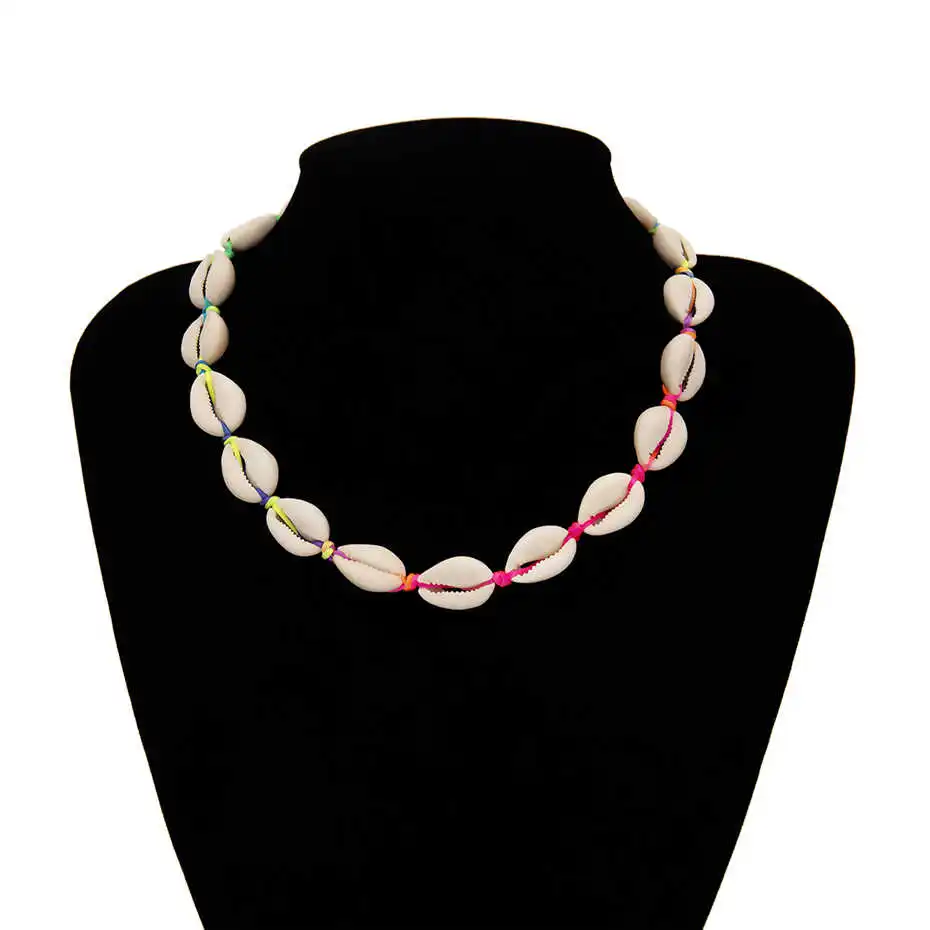 Necklace 3 Ingemark Hawaii Puka Shell Колье Ожерелье Набор воротник для женщин NE+ BA Красочные Seashell чипы браслет летние пляжные ювелирные наборы - Окраска металла: Necklace 3