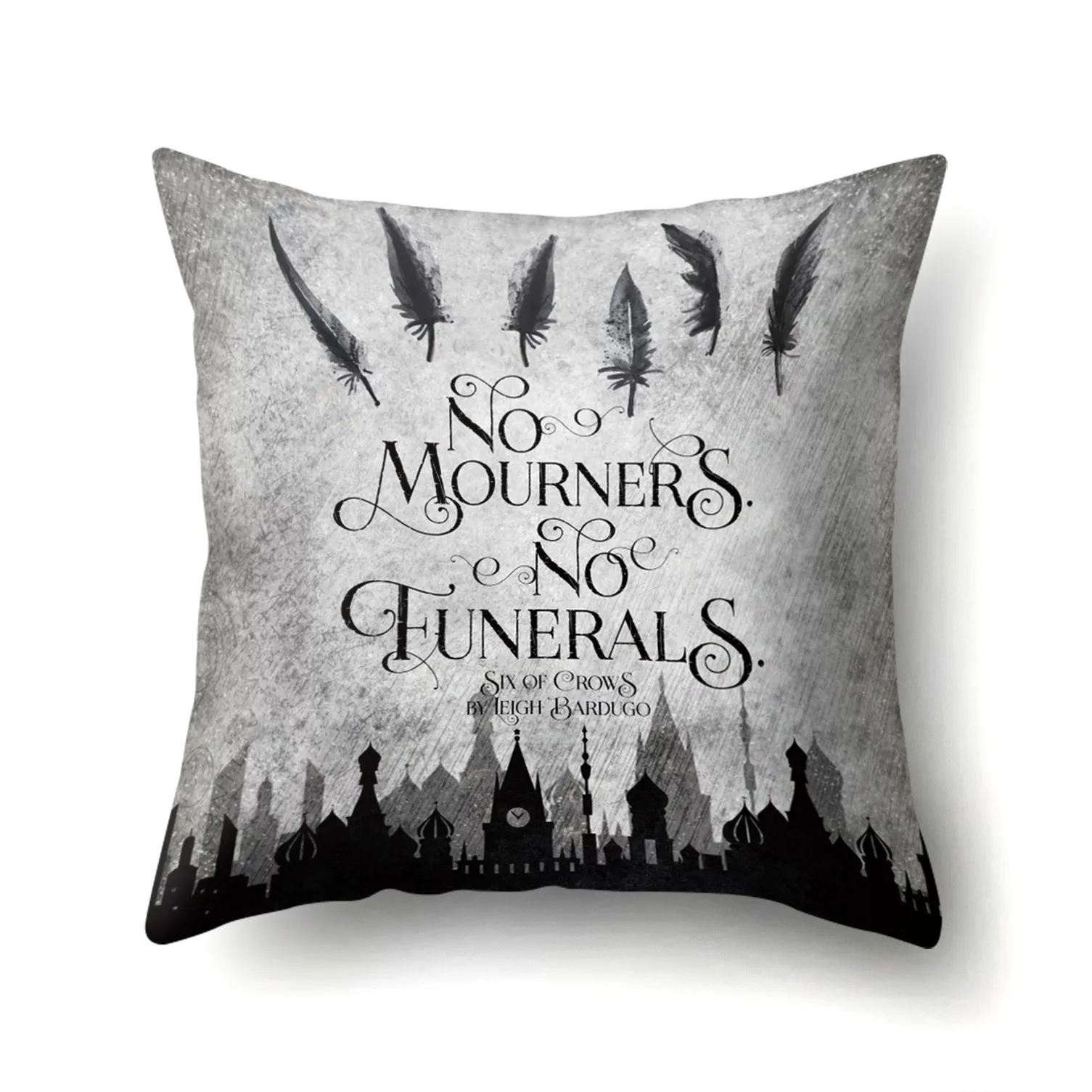 

One Side Print Cushion Cover Polyester Decorative for Sofa Seat Soft Throw Pillow Case Cover 45x45cm White Color Letter