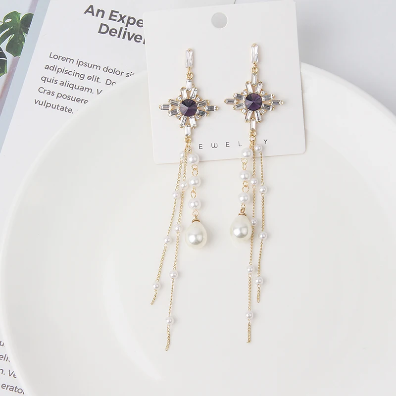 MWsonya новые корейские личности длинная жемчужная подвеска с кисточкой серьги