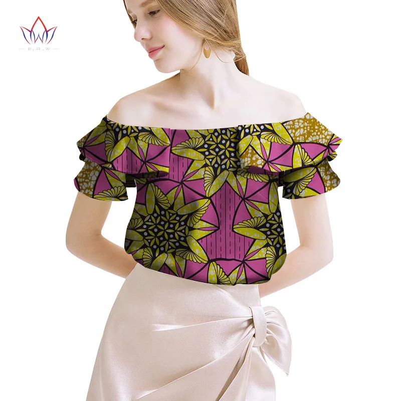 17 Африканская женская одежда Базен Riche Топ dashiki традиционный принт одежда Vestido Африка Анкара Стиль Топы модная блузка WY2048 - Цвет: 17