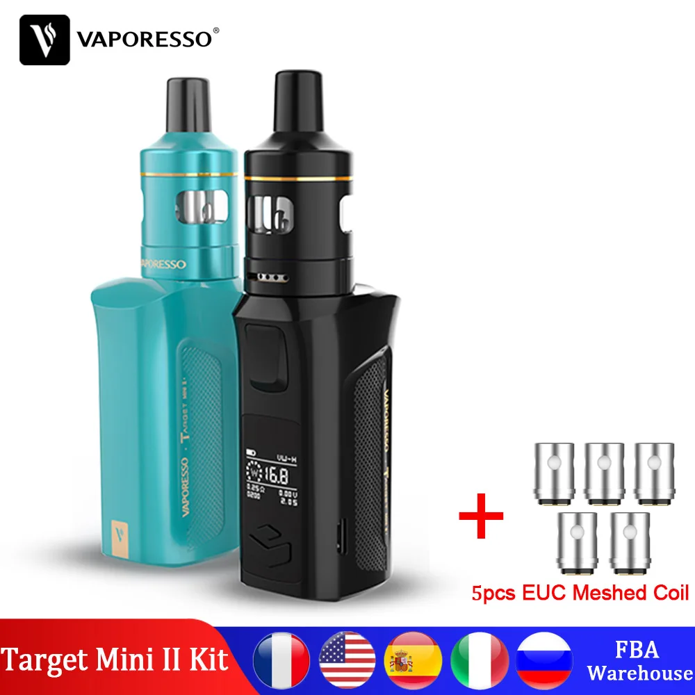 Вейп набор Vaporesso Target Mini 2 со встроенным аккумулятором 2000 мА/ч боксмод 50 Вт емкость
