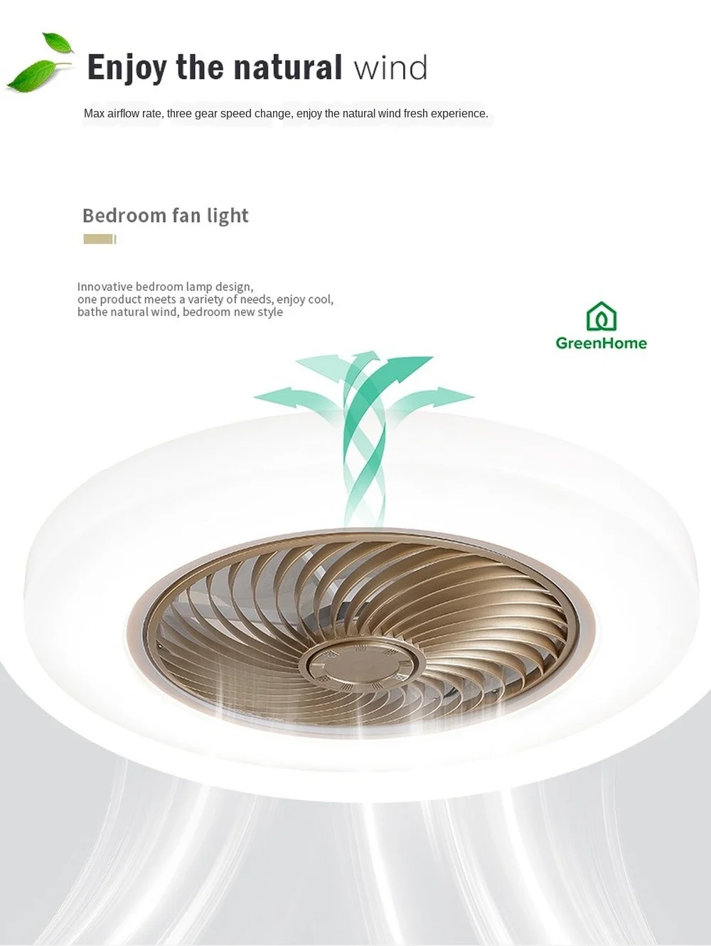 

intelligent ceiling fan with lamp electric fan remote control bedroom decorative ventilator lamp 45cm air invisible blad