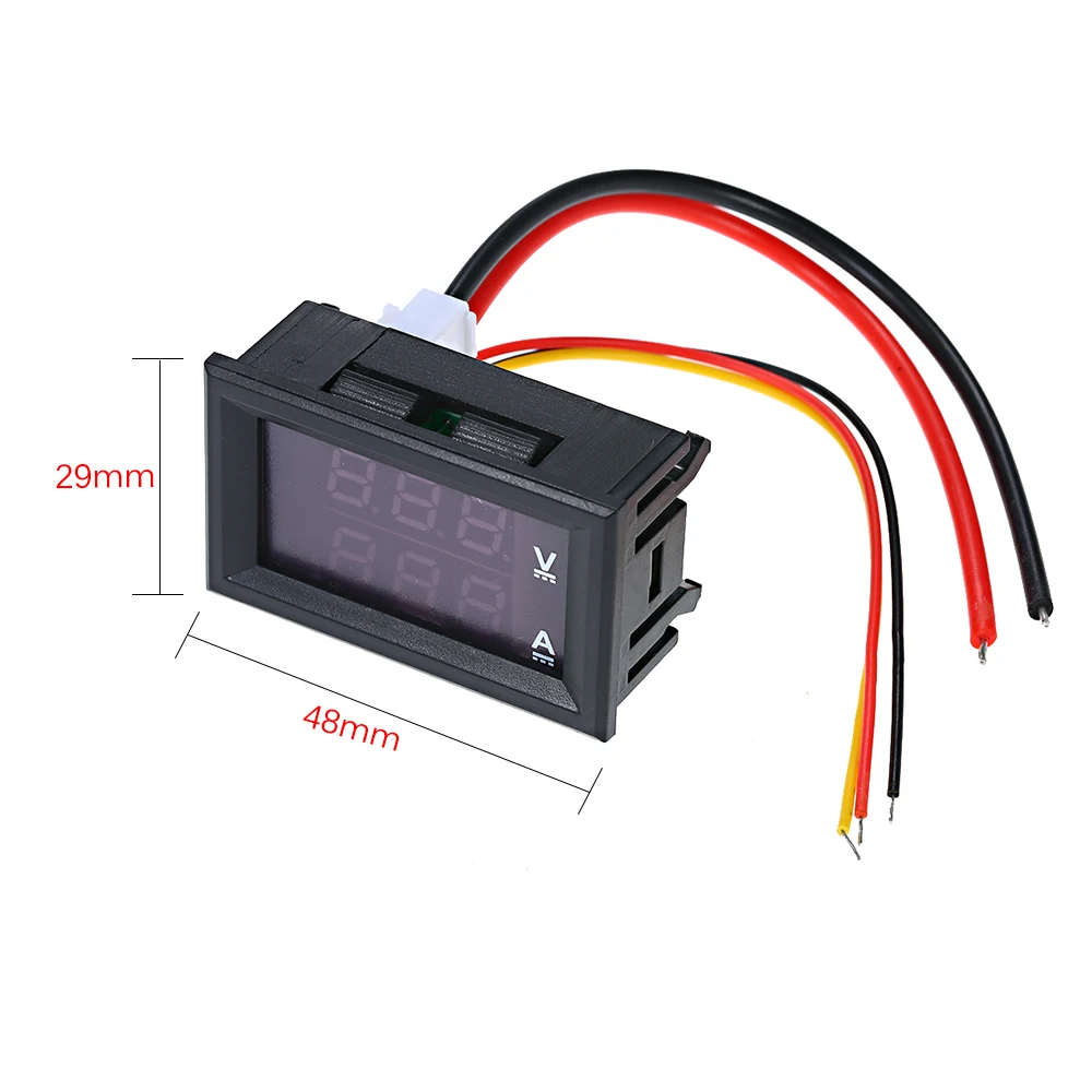Светодиодный Вольтметр Амперметр мини цифровой мультиметр синий красный