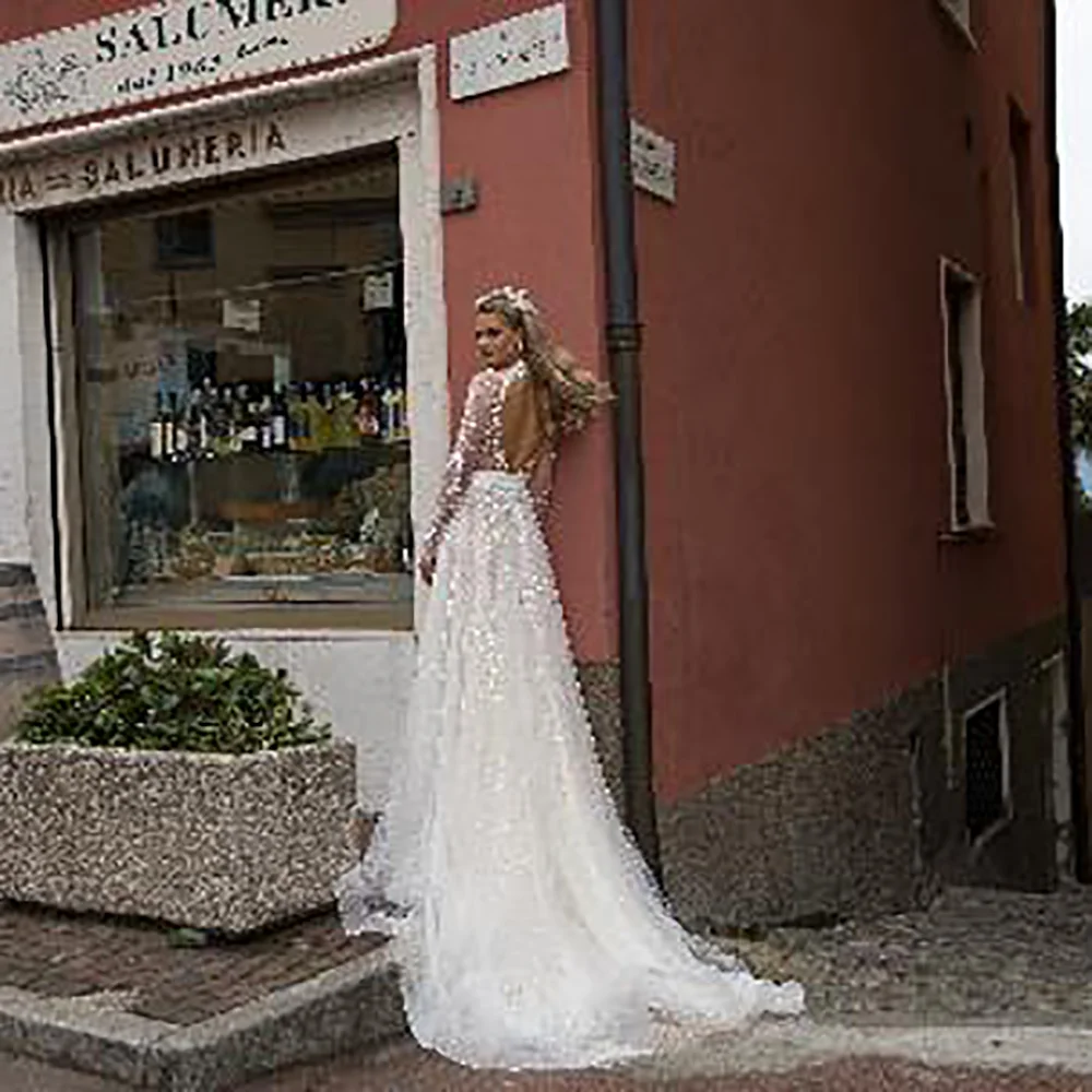 

Hi Shy Bride New simple wedding dress backless sleeveless design chiffon lace bride dresses princess dress plus size tailor-made