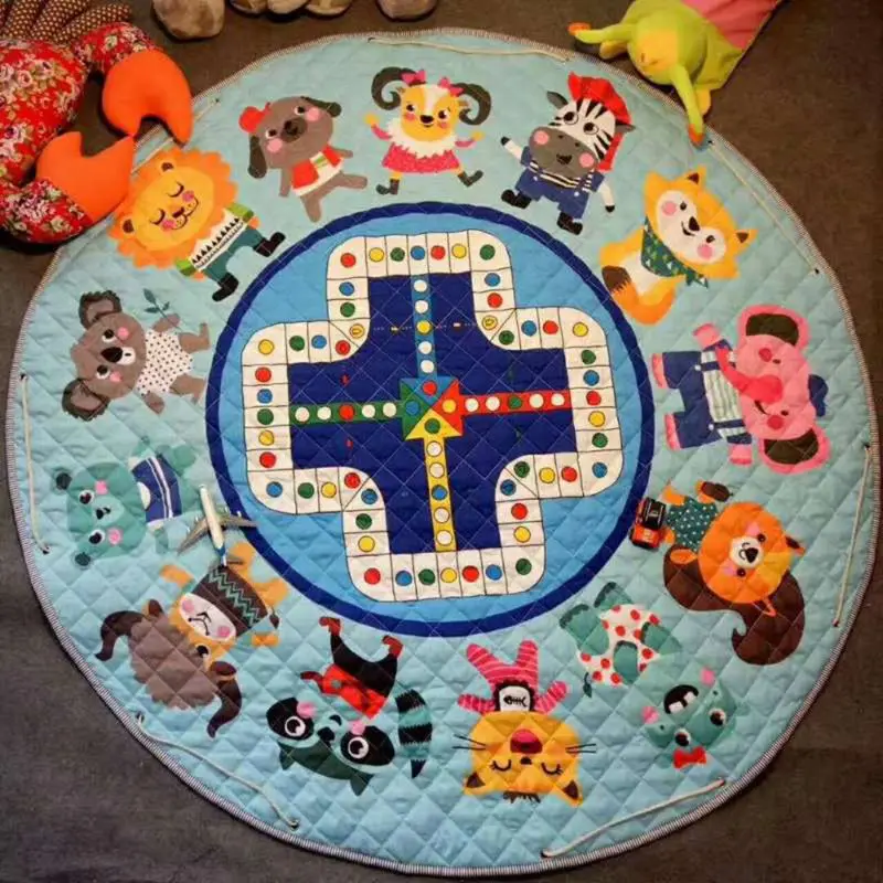

Портативный детский игровой коврик для ползания, Круглый игровой коврик, мультяшный Декоративный Напольный коврик для гостиной и детской к...