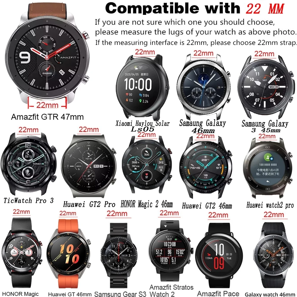 Sport Silicone 22mm watch band strap For Huawei watch GT 2 46mm smartwatch Replacement wristband For Garmin Vivoactive 4 Venu 2